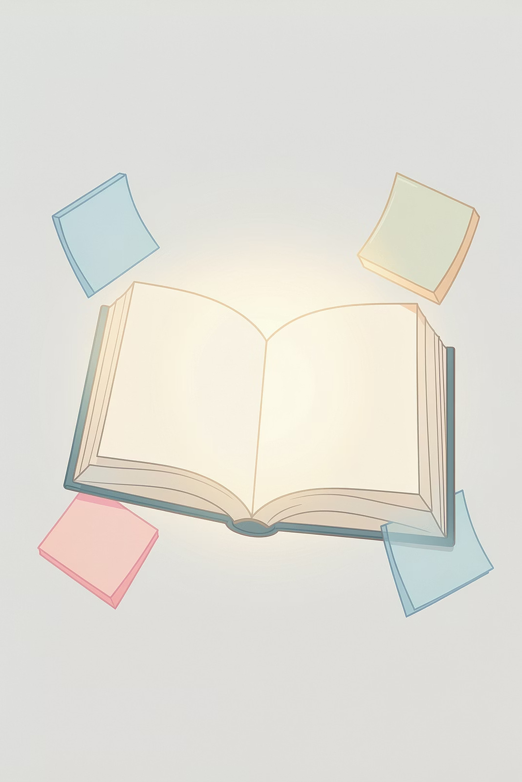 Agents for ADHD — open book with floating sticky notes